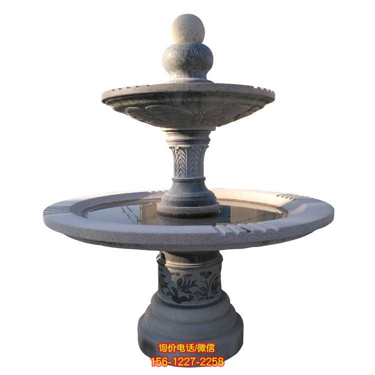 花崗巖浮雕歐式噴泉雕塑，裝點別墅庭院 