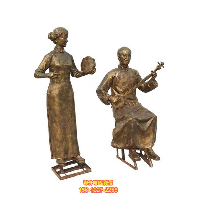 玻璃鋼彈唱人物雕塑，為城市街道注入活力