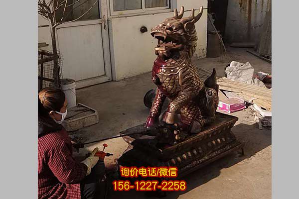 麒麟景區不銹鋼動物景觀雕塑 