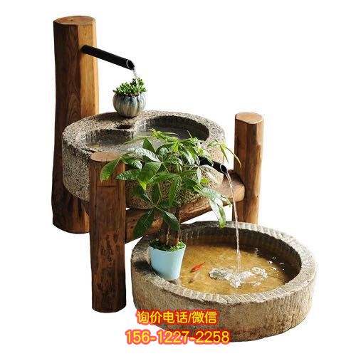 石頭花盆，青石水景雕塑