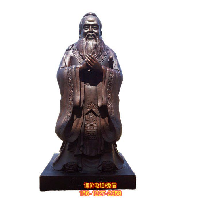 孔子玻璃鋼雕塑，點綴校園園林