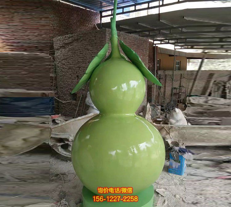 園林擺放噴漆玻璃鋼仿真葫蘆景觀雕塑