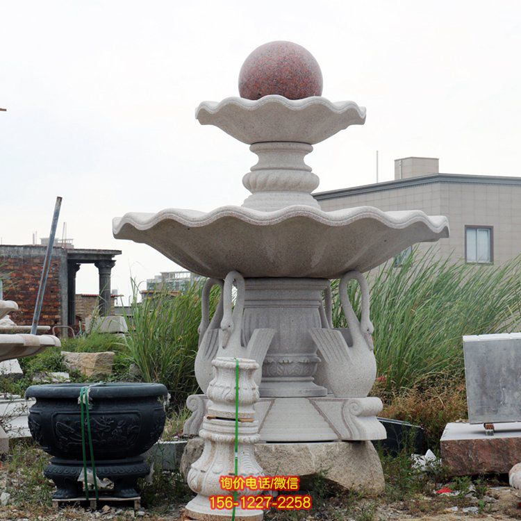 別墅小區大型歐式大理石石雕風水球噴泉雕塑