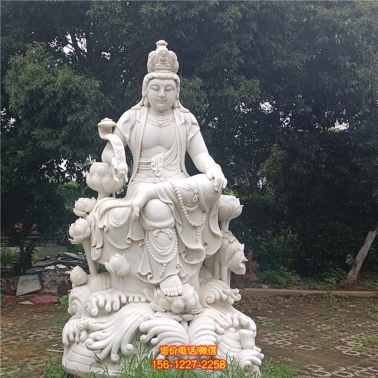 園林景區景點大理石石雕園林景觀大勢至菩薩景觀