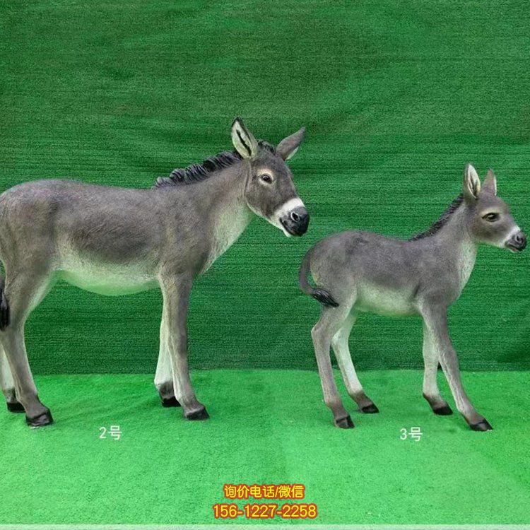 景區動物園裝飾玻璃鋼仿真毛驢雕塑動物小品