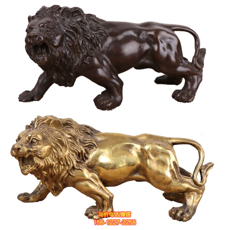 不銹鋼噴漆烤漆創意室內美陳擺件獅子雕塑