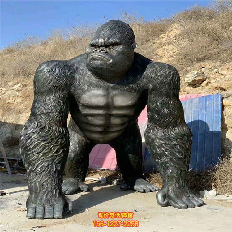景區(qū)玻璃鋼仿真動(dòng)物大猩猩雕塑