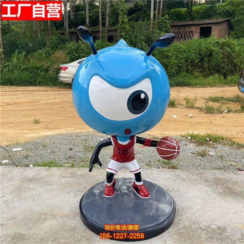 商店擺放螞蟻卡通公仔打籃球娃娃玻璃鋼人玩偶雕塑 商店擺放螞蟻卡通公仔打籃球娃娃玻璃鋼人玩偶雕塑