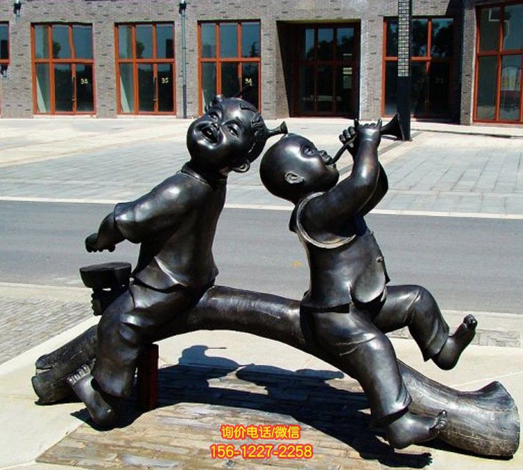 街道銅雕兒童玩耍童趣兒童雕塑 街道銅雕兒童玩耍童趣兒童雕塑