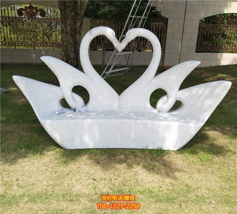 別墅酒店創意抽象愛心天鵝漢白玉天鵝雕塑 別墅酒店創意抽象愛心天鵝漢白玉天鵝雕塑