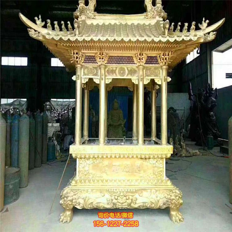 景區寺廟室內擺放鑄銅浮雕小型香爐雕塑 景區寺廟室內擺放鑄銅浮雕小型香爐雕塑