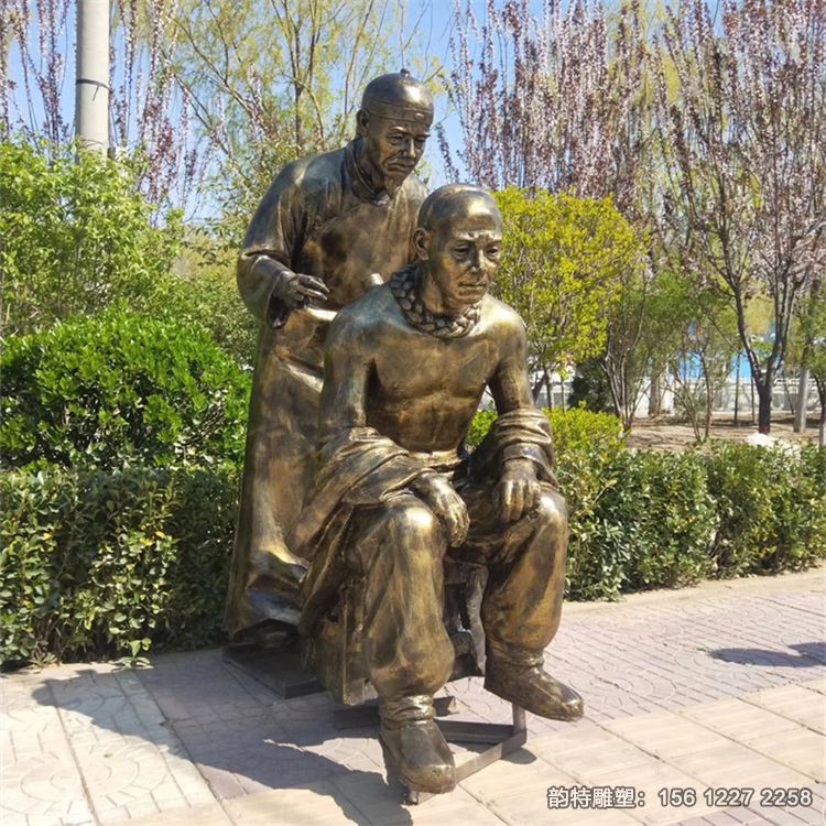 玻璃鋼拔罐人物雕塑，中醫(yī)主題雕塑加工廠家