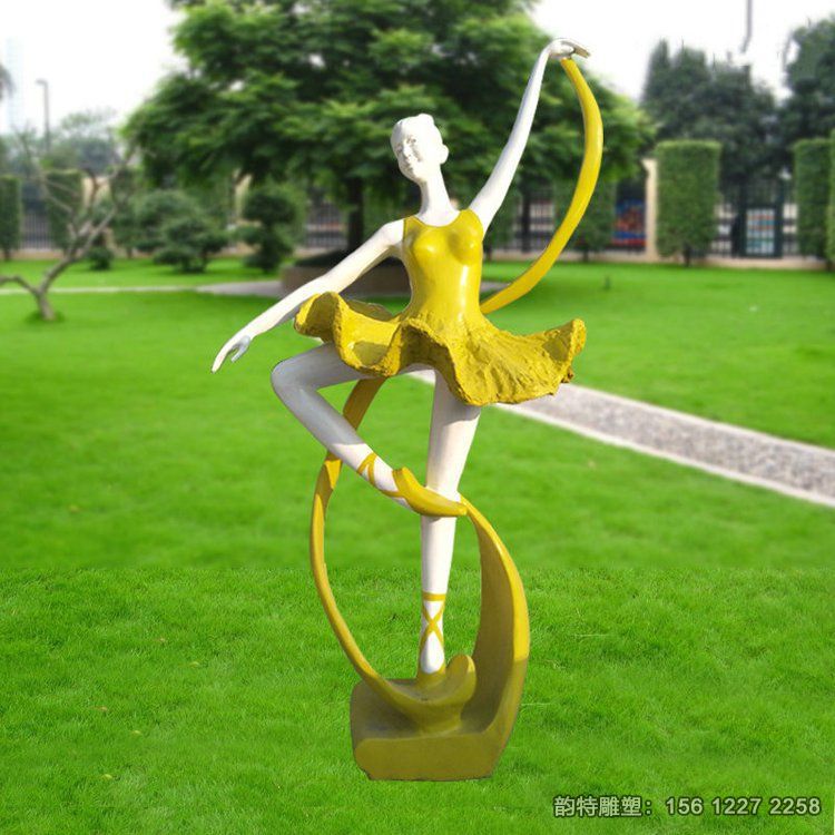 玻璃鋼芭蕾舞雕塑，抽象跳舞人物雕塑加工定做