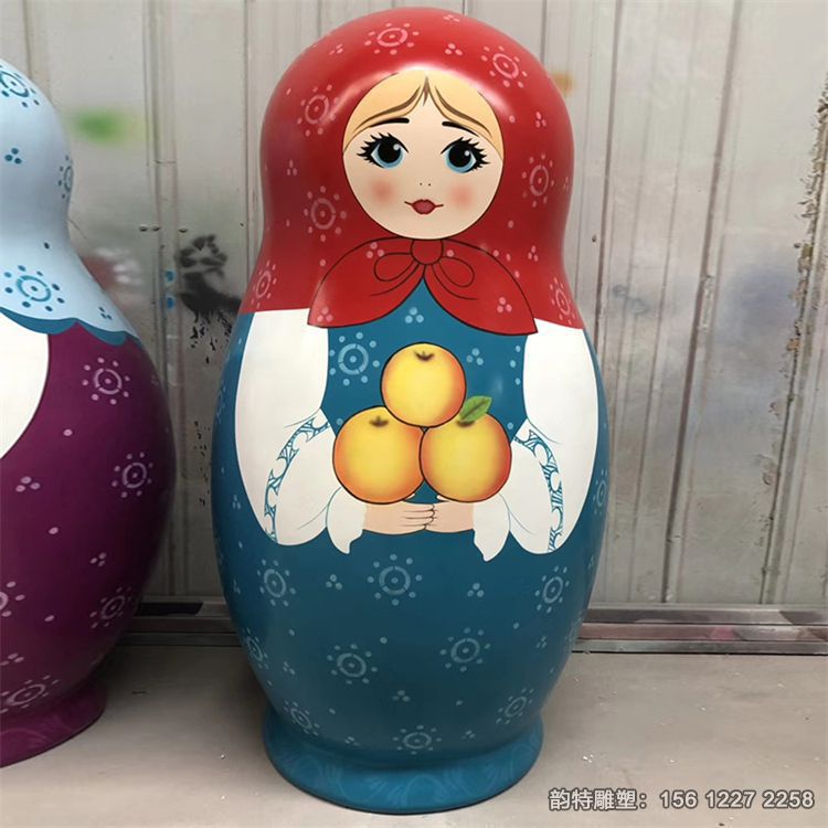 大型玻璃鋼套娃雕塑，彩繪娃娃雕塑大全