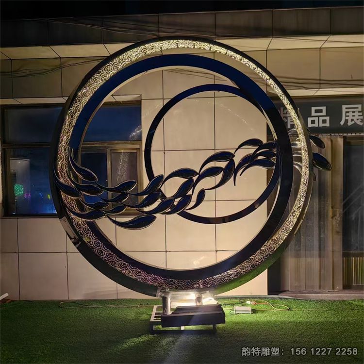 不銹鋼月亮圓環雕塑326 不銹鋼月亮圓環雕塑326