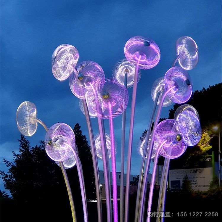 不銹鋼抽象水母雕塑，不銹鋼發(fā)光水母雕塑